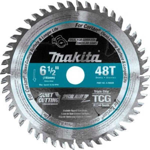 Makita Makita Carbide-Tipped Cordless Plunge Saw Blade, Corian, 6-1/2inDia, 48 TPI A-98809